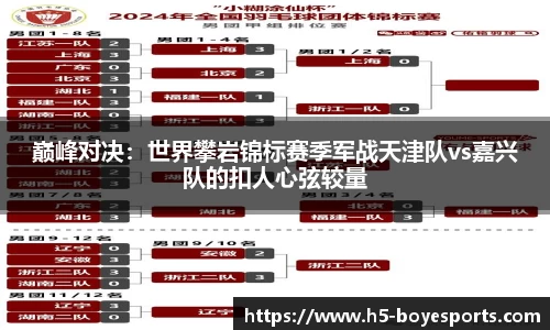 巅峰对决：世界攀岩锦标赛季军战天津队vs嘉兴队的扣人心弦较量